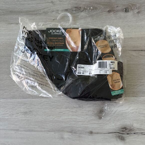 Jockey Slimmers Breathe High-Waist Short 4239 Black M‎ NWT IN PACKAGE - Picture 3 of 5